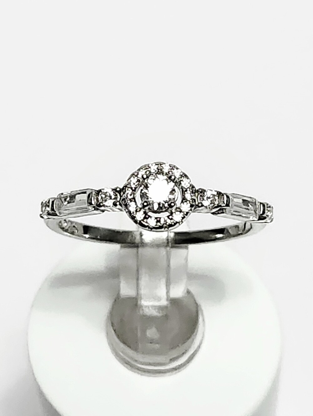 Classic Silver Halo Accent Ring size 7